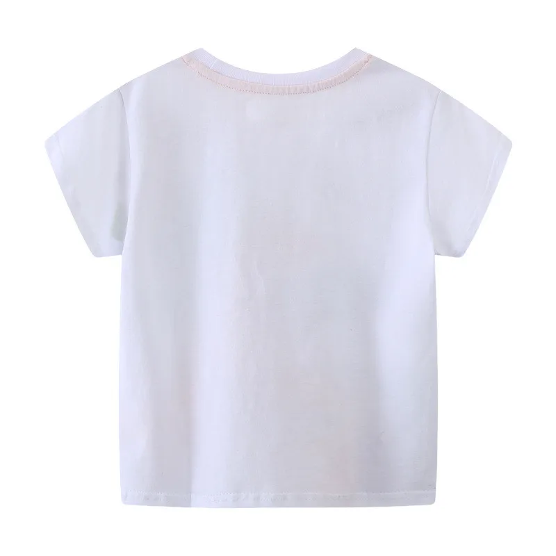 Jumping Meters 2-7T Cotton Animals Embroidery Summer Boys Girls Tees Kids Tops Cotton Fashion Tshirts Kids Baby Clothes