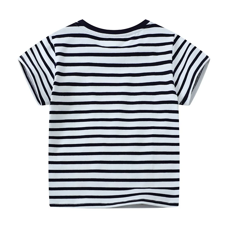 Jumping Meters 2-7T Cotton Animals Embroidery Summer Boys Girls Tees Kids Tops Cotton Fashion Tshirts Kids Baby Clothes
