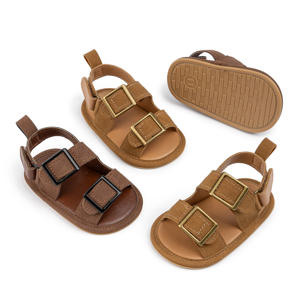 Infant Casual Style Buckle Decoration Beach Baby Sandals Anti-slip Comfortable Soft-soled Baby First Walkers