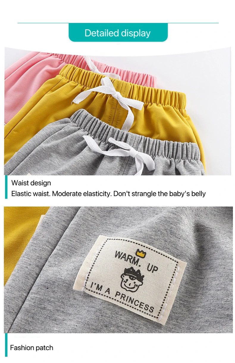 2pcs Cotton Summer Kids Shorts Boys Girls Solid Color Short Baby Cartoon Casual Pant Children Short Pant Sport Clothing Outwear