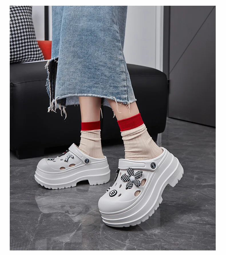 Women Chunky Platform Sandals Summer Garden Shoes Fashion Slippers Beach Non Slip High Quality Bathroom Bedroom Orginal Shoes