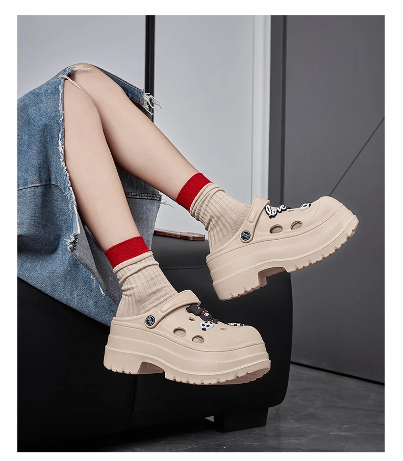 Women Chunky Platform Sandals Summer Garden Shoes Fashion Slippers Beach Non Slip High Quality Bathroom Bedroom Orginal Shoes