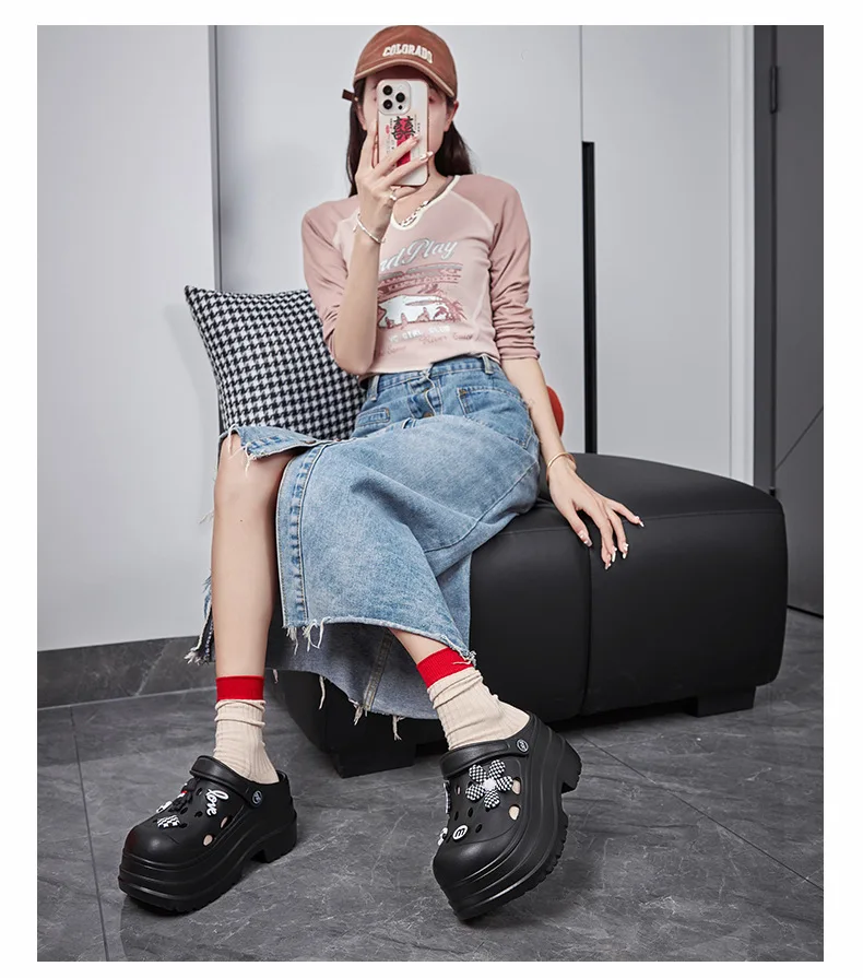 Women Chunky Platform Sandals Summer Garden Shoes Fashion Slippers Beach Non Slip High Quality Bathroom Bedroom Orginal Shoes