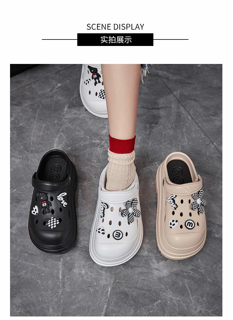 Women Chunky Platform Sandals Summer Garden Shoes Fashion Slippers Beach Non Slip High Quality Bathroom Bedroom Orginal Shoes
