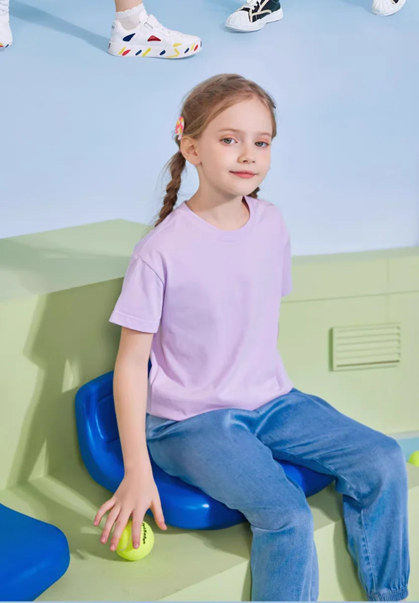 Thinking Girl T-shirt for Girls Cotton Kids TShirt Cartoon Children Casual Clothes Teen Baby Girl Casual Y2K Tops 6 8 10 12 Year