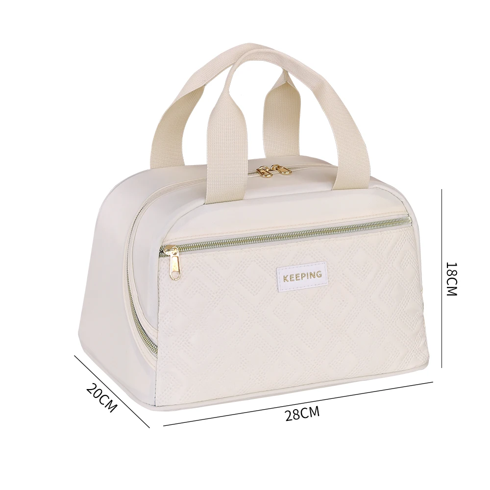 Portable Lunch Bag for OL Women Thermal Insulated Lunch Box Tote Cooler Handbag Waterproof Bento Pouch Office Food Shoulder Bags