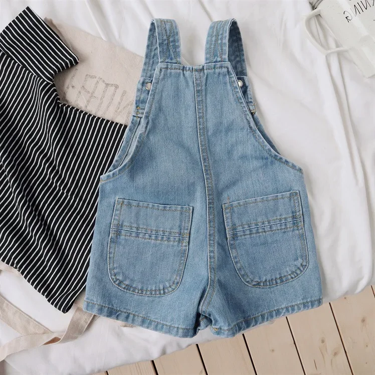 Children Overalls Pants 2025 Summer Autumn Hot Sale Boy's Jeans Suspenders Shorts Casual Girl's Strap Pants