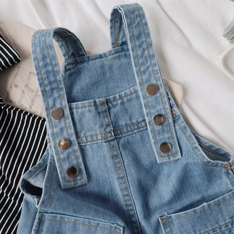 Children Overalls Pants 2025 Summer Autumn Hot Sale Boy's Jeans Suspenders Shorts Casual Girl's Strap Pants