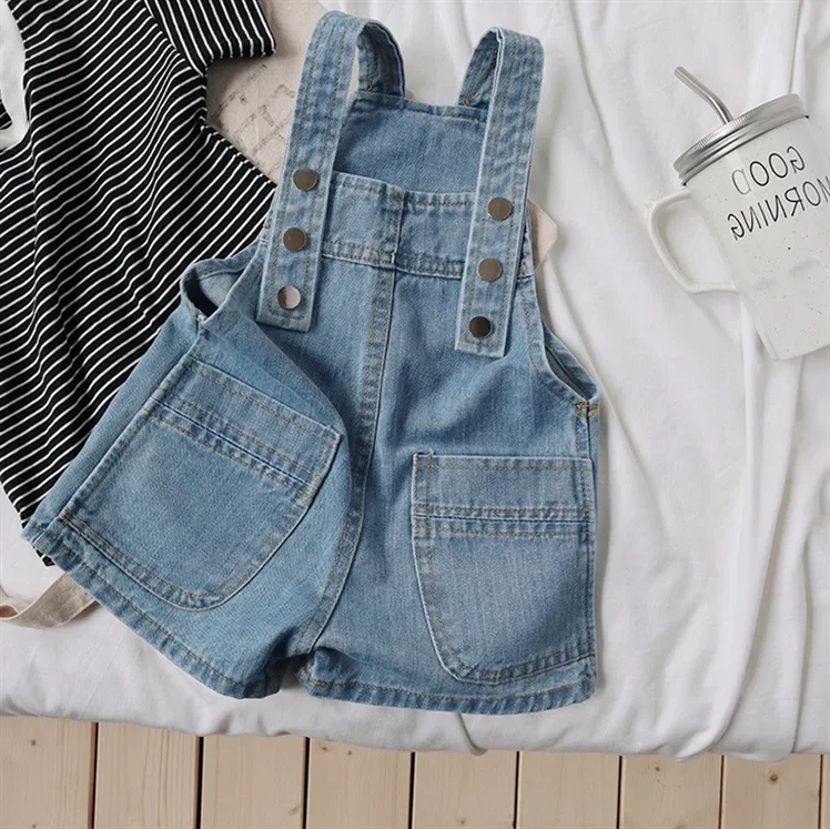 Children Overalls Pants 2025 Summer Autumn Hot Sale Boy's Jeans Suspenders Shorts Casual Girl's Strap Pants