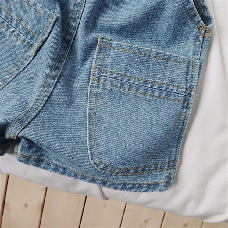 Children Overalls Pants 2025 Summer Autumn Hot Sale Boy's Jeans Suspenders Shorts Casual Girl's Strap Pants