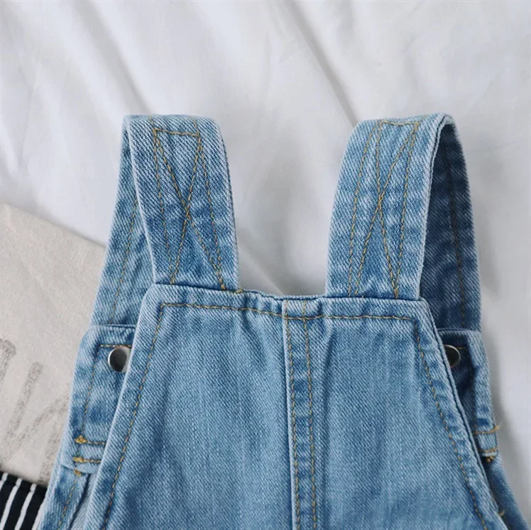 Children Overalls Pants 2025 Summer Autumn Hot Sale Boy's Jeans Suspenders Shorts Casual Girl's Strap Pants