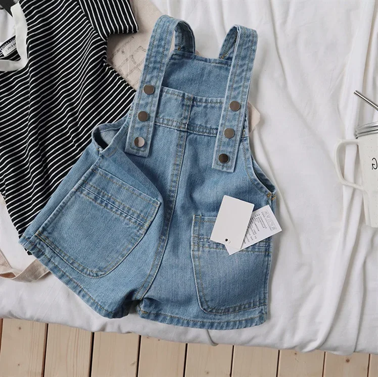 Children Overalls Pants 2025 Summer Autumn Hot Sale Boy's Jeans Suspenders Shorts Casual Girl's Strap Pants