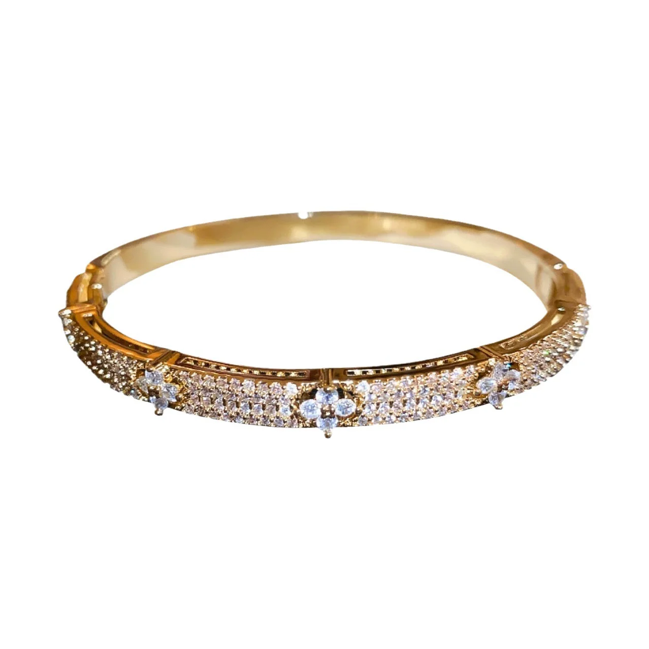 Delicate Four Leaf Flower Inlaid Zircon Bracelet for Women Elegant Fashion Wedding  Jewelry  Gifts