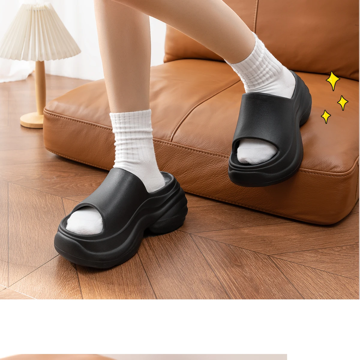 EVA Women Indoor Slippers Non-slip Heightened Thick Bottom Slippers Comfortable Soft Outdoor Slippers