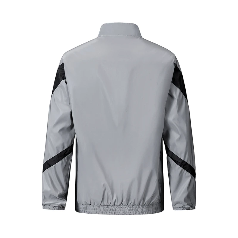 Night Reflective Jacket Men's Fashion Stand Collar Splicing Spring Autumn Casual Jacket Trendy Hip-hop Dance Streetwear