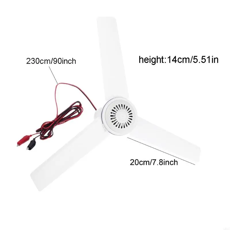 G8TC 12V Battery Powered Ceiling Canopy Fan 19.6inch Hanging Camping Tent Hanger Fan for Outdoor Barbecue Home Dormitory
