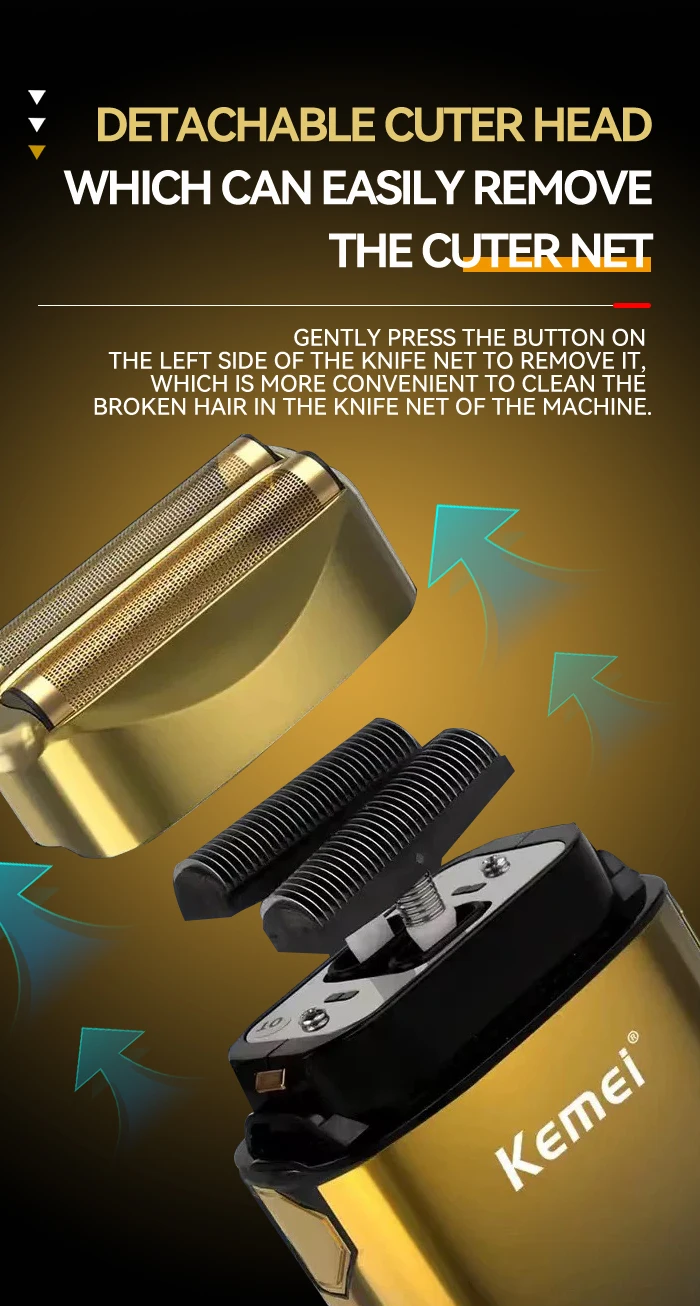 KEMEI Tx10 New Electric Shaver Portable Hair Trimmer for Men Metal Shaver Machine Beard Shaver With LCD Display Luxury Gift Box