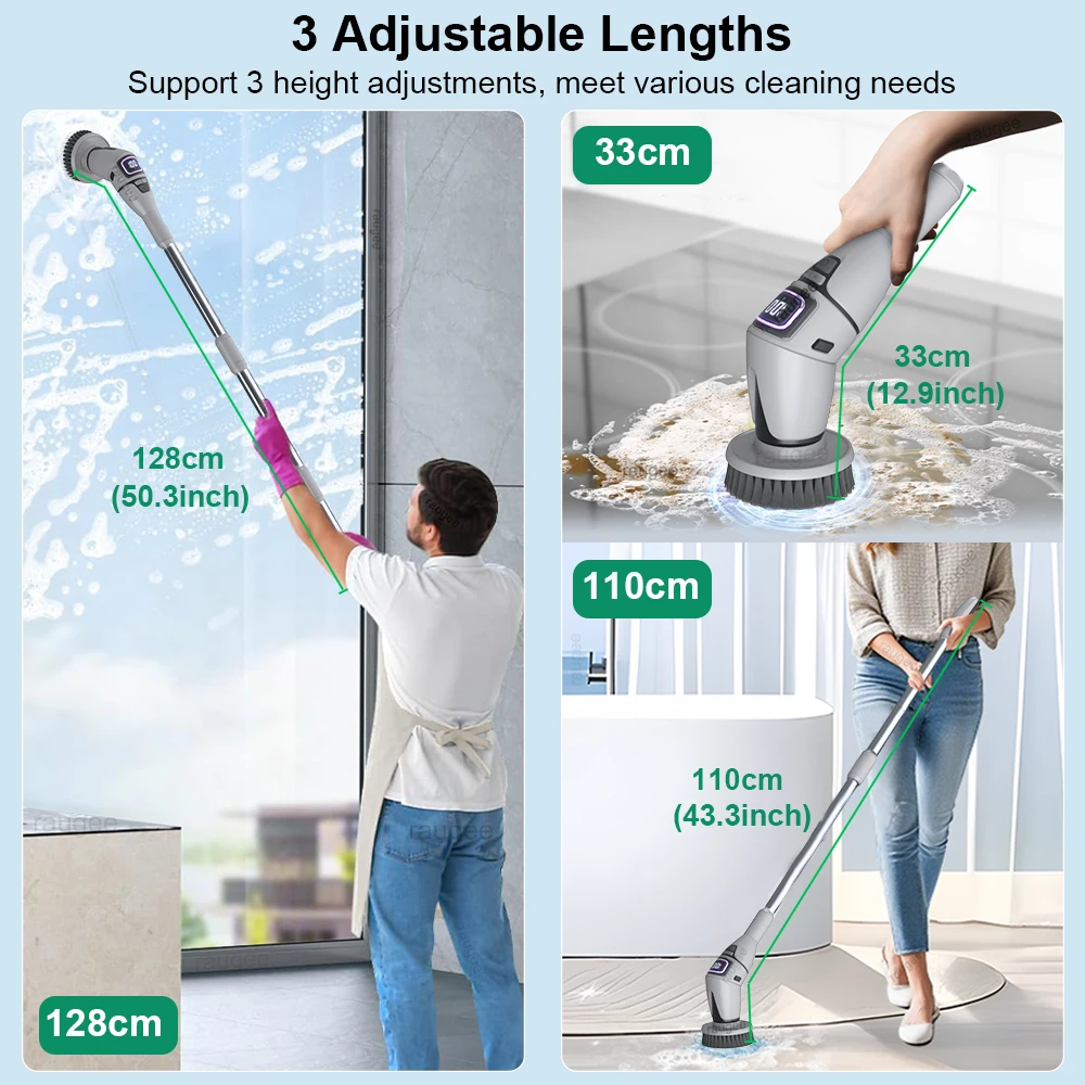 Electric Bathroom Cleaning Brush 10 in 1 Multifunctional Household Wireless Electric Spin Scrubber Cleaning for Kitchen Toilet