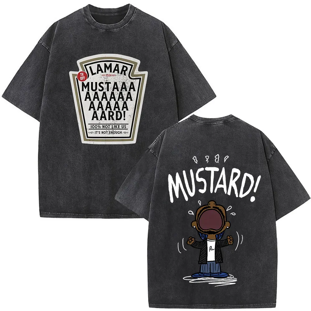 Washed Vintage Rapper Kendrick Lamar Album Merch T-shirts Men's Clothing Hip Hop Retro Oversized T-shirt Fashion Trend Tee Shirt