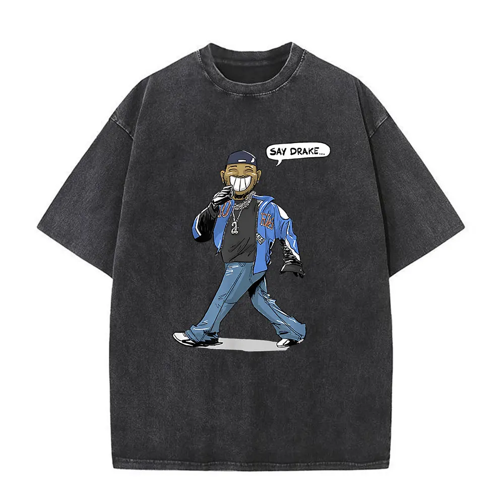 Washed Vintage Rapper Kendrick Lamar Album Merch T-shirts Men's Clothing Hip Hop Retro Oversized T-shirt Fashion Trend Tee Shirt