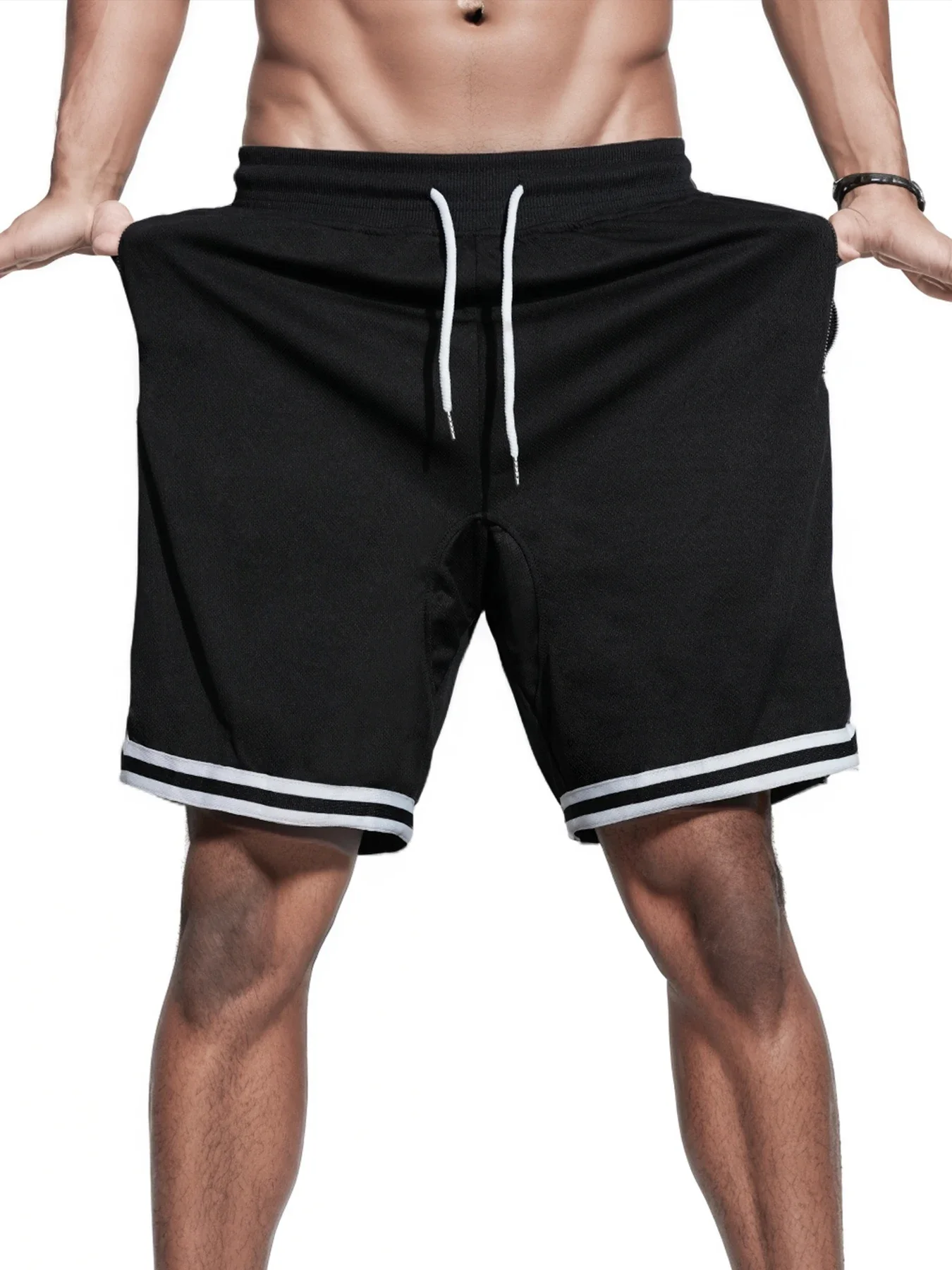 Men's Summer Loose Fit American Style Basketball Shorts - Thin Mesh, Quick - Dry for Sports Running and Casual Wear