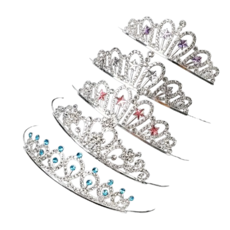 5pcs Bohemian Princess Crown Set Adorable Birthday Party Accessories Cake Decorations for Little Princesses