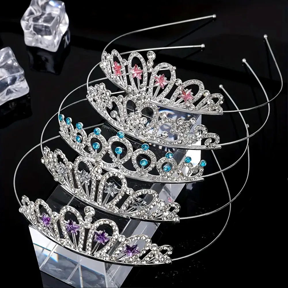 5pcs Bohemian Princess Crown Set Adorable Birthday Party Accessories Cake Decorations for Little Princesses