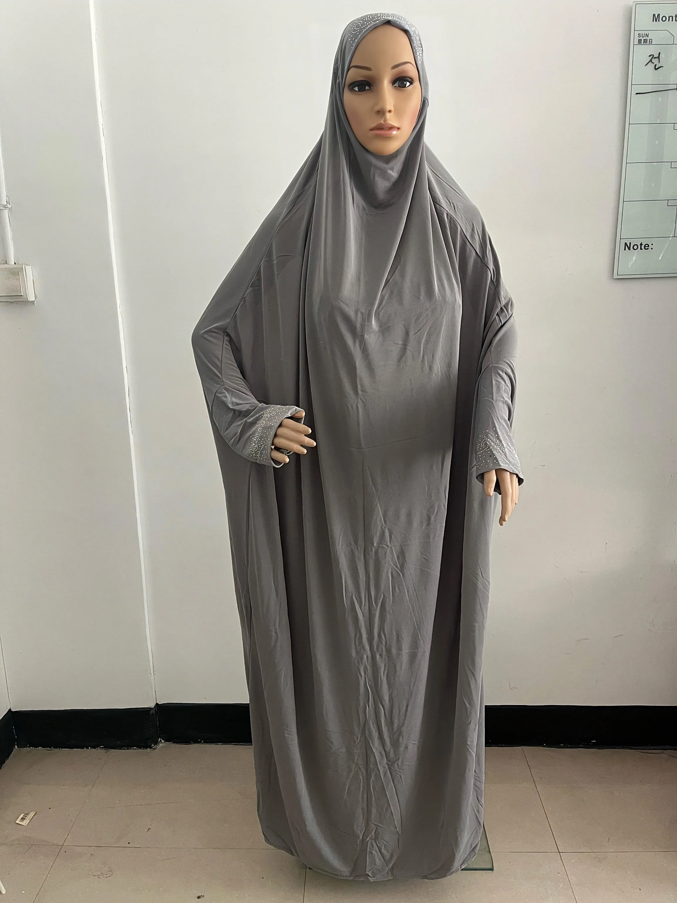 H098 Free Size Muslim Dress Pray Khimar Kaftan Burqa Abaya Robe Hijab Middle East Clothing