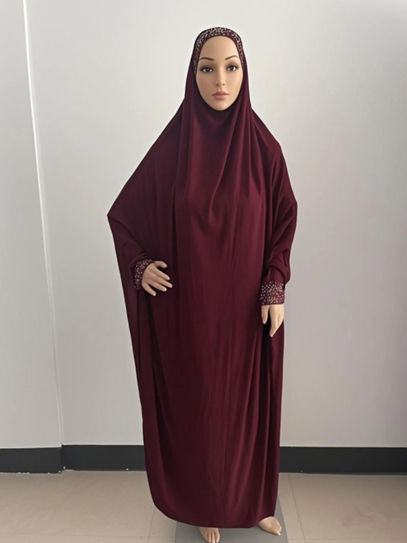 H098 Free Size Muslim Dress Pray Khimar Kaftan Burqa Abaya Robe Hijab Middle East Clothing