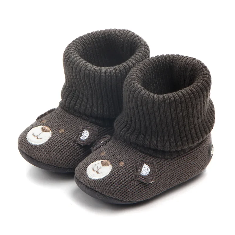 Baby Wool Knitted Shoes Boy and Girls Newborn Bootie Winter Warm Infant Toddler Crib Shoes Classic Floor First Walkers