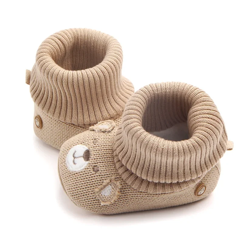 Baby Wool Knitted Shoes Boy and Girls Newborn Bootie Winter Warm Infant Toddler Crib Shoes Classic Floor First Walkers