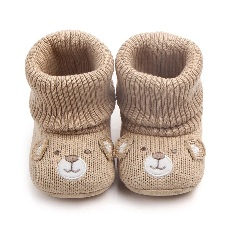 Baby Wool Knitted Shoes Boy and Girls Newborn Bootie Winter Warm Infant Toddler Crib Shoes Classic Floor First Walkers