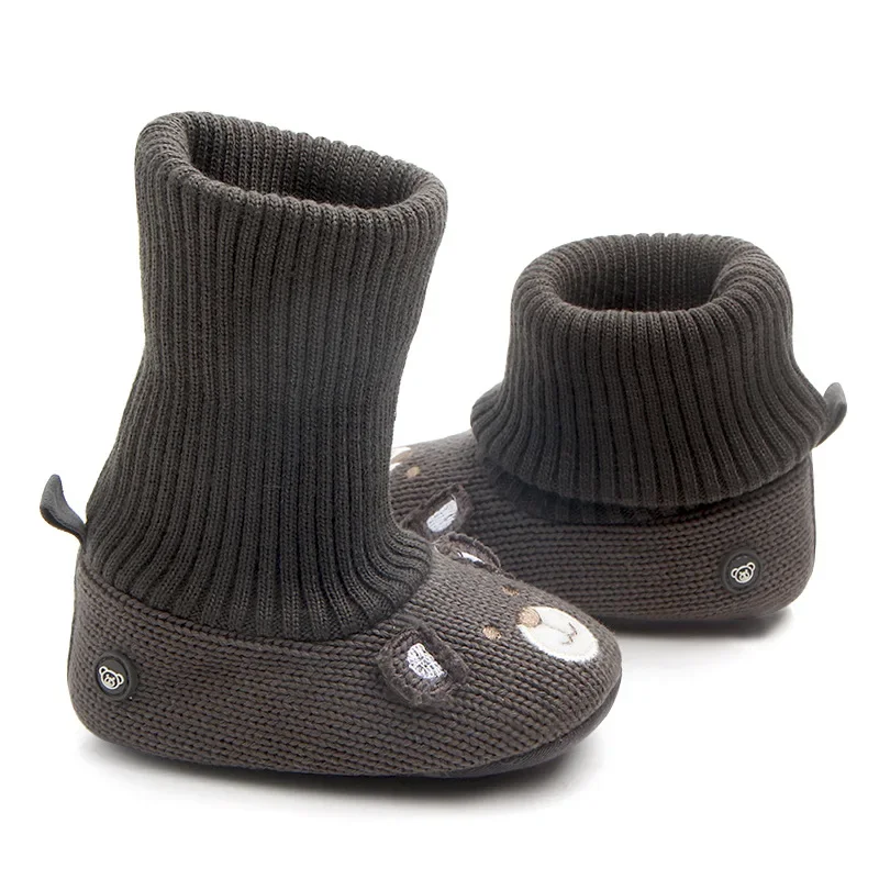 Baby Wool Knitted Shoes Boy and Girls Newborn Bootie Winter Warm Infant Toddler Crib Shoes Classic Floor First Walkers