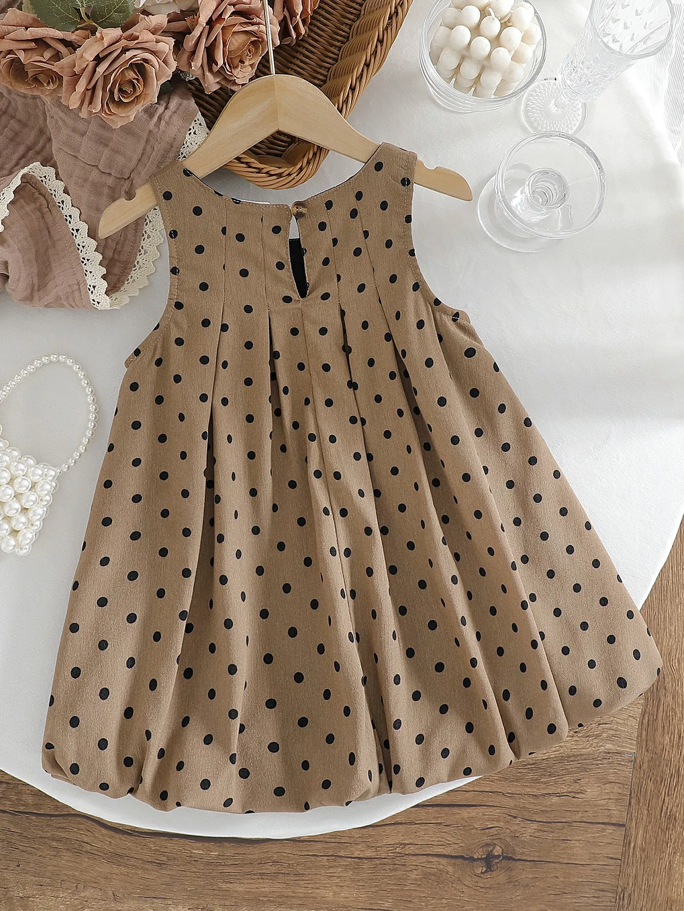 Children's  Sleveless Summer dresses Polka dots For 1-6Y Girls Casual Dress