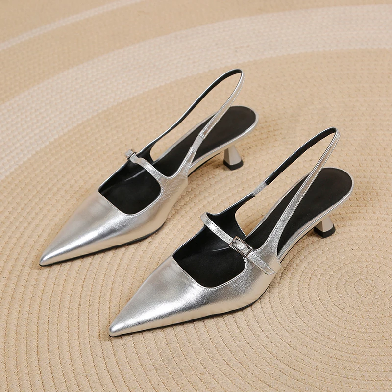 New Fashion Women's Backless Shoes Pointy Stiletto Sandals Women's Sexy Dress Party Women's Heels