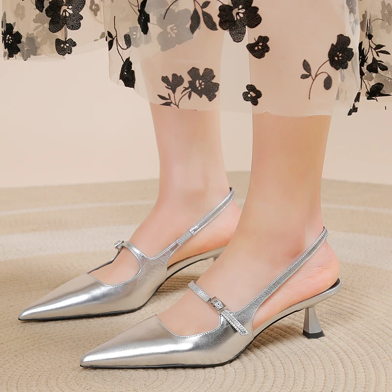 New Fashion Women's Backless Shoes Pointy Stiletto Sandals Women's Sexy Dress Party Women's Heels