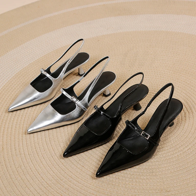 New Fashion Women's Backless Shoes Pointy Stiletto Sandals Women's Sexy Dress Party Women's Heels