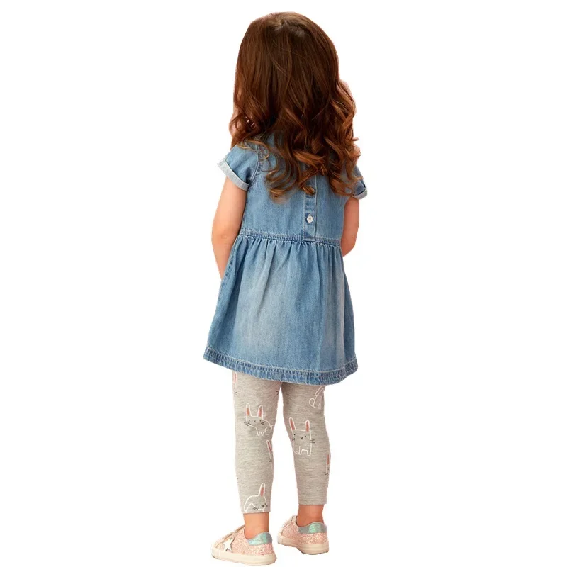 2 3 4 5 6 7Y Girls Leggings Cotton Girl's Trousers Girls Pants Skinny Print Cartoon Pattern Kids Children Leggings Trousers