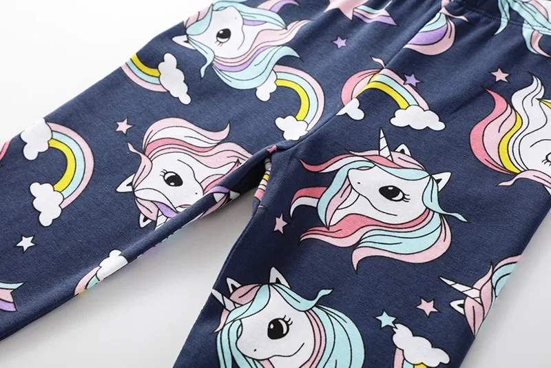2 3 4 5 6 7Y Girls Leggings Cotton Girl's Trousers Girls Pants Skinny Print Cartoon Pattern Kids Children Leggings Trousers