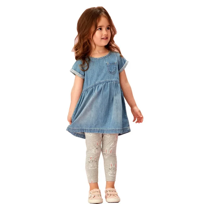 2 3 4 5 6 7Y Girls Leggings Cotton Girl's Trousers Girls Pants Skinny Print Cartoon Pattern Kids Children Leggings Trousers