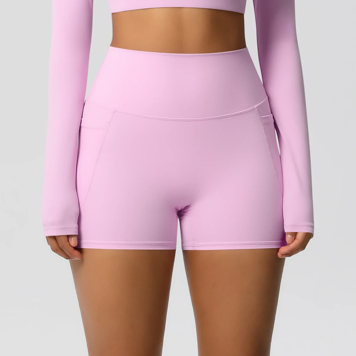 Women Sports Short With PocketedYoga Legging Shorts Squat Proof High Waist Fitness Tight Shorts Quick Drying Cycling Workout Gym