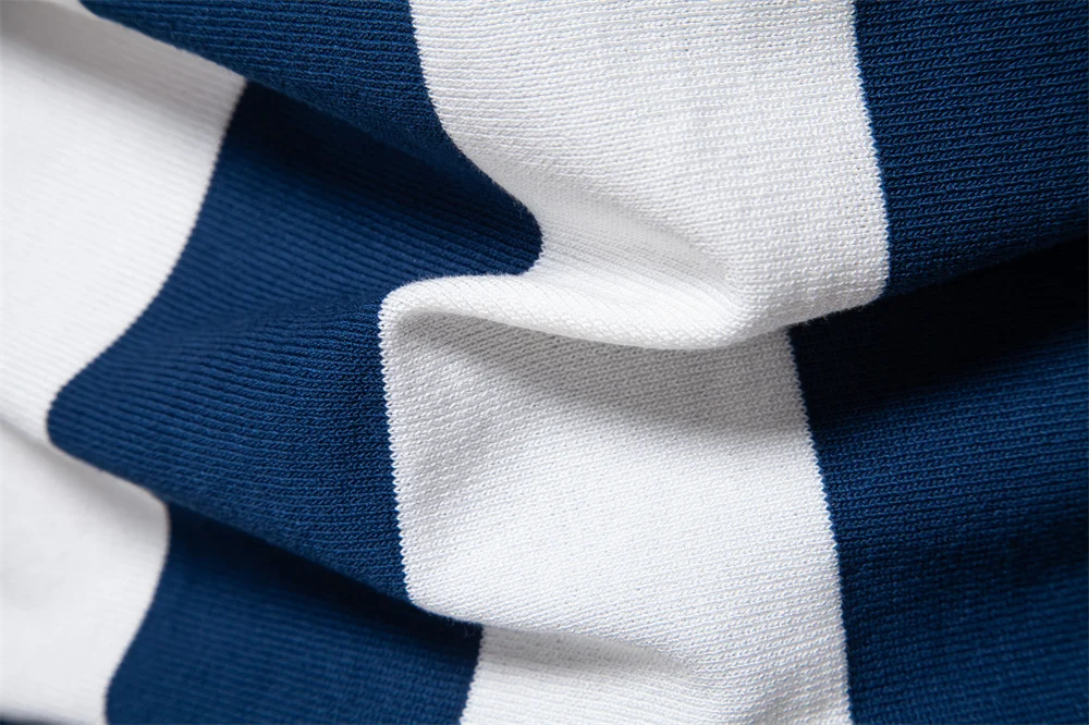 AIOPESON 2025 New Summer Men's Breathable Striped Contrast Panel Polo Shirt - Casual Short Sleeve Knit Shirt with Comfort Fit
