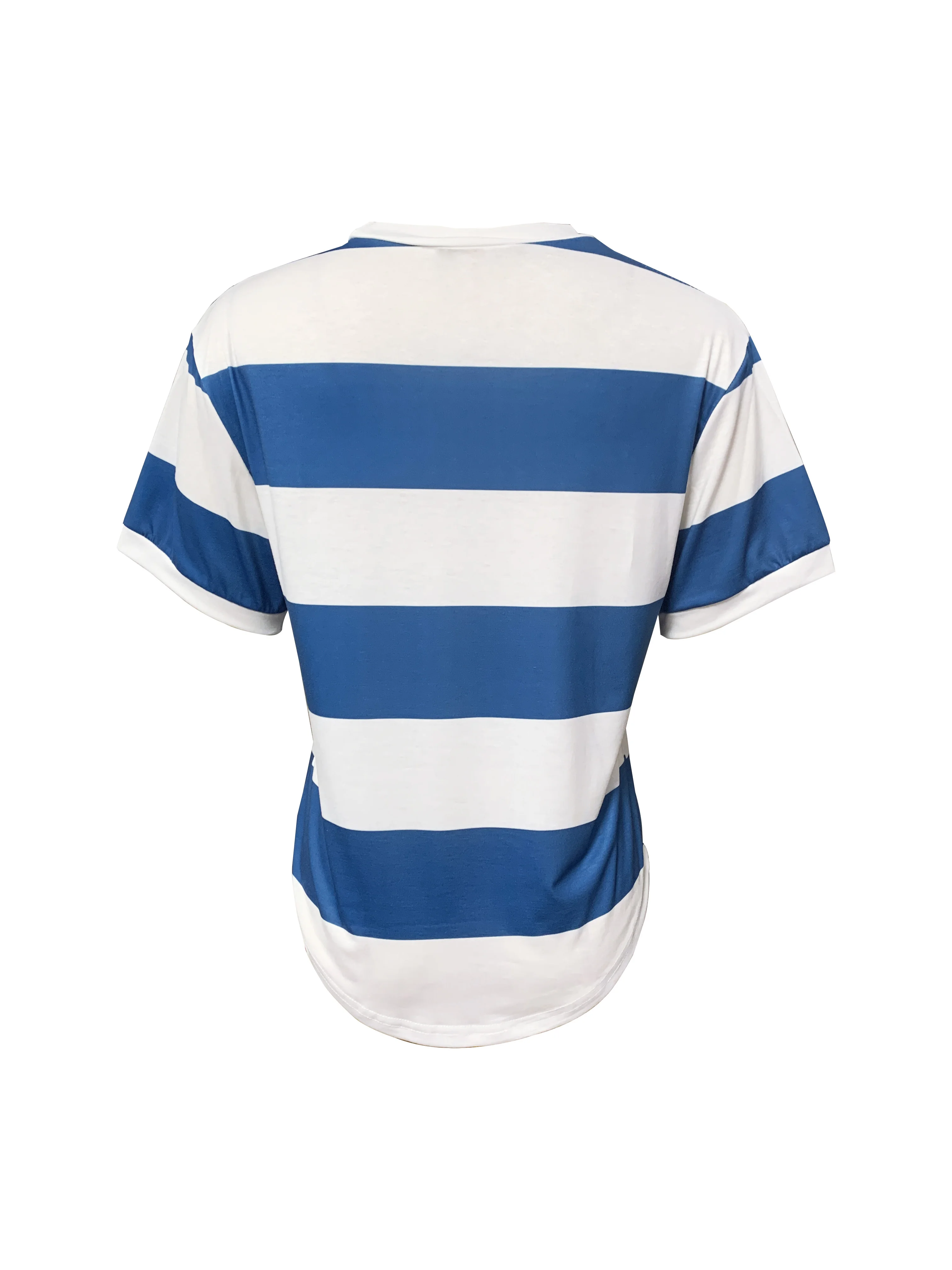 Women's Striped Printed Round Neck Short Sleeve Casual T-Shirt, summer outfits for women,leisurely tops for women summer clothes