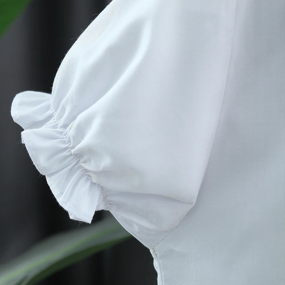 Baby Girl Short Sleeved Shirt, Summer New White Baby Collar Children'S Clothing (Suitable For Heights 120-170cm)