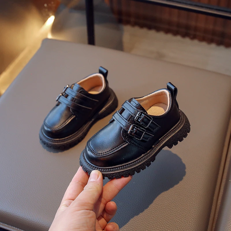 Children's Fall Casual Shoes School Boys and girls Single shoe Size 21-30 Black brown round head casual shoes for children