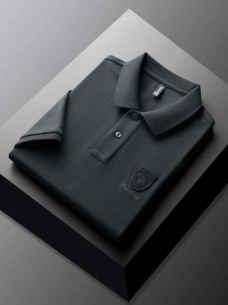 Designer's new fashionable short sleeve polo shirt men high-end brand embroidered T-shirt summer ice silk breathable casual top