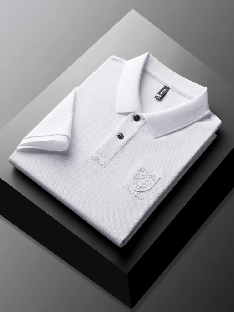 Designer's new fashionable short sleeve polo shirt men high-end brand embroidered T-shirt summer ice silk breathable casual top