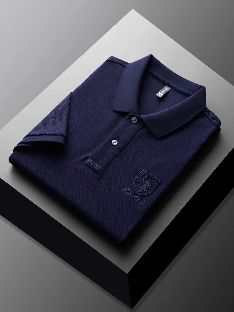 Designer's new fashionable short sleeve polo shirt men high-end brand embroidered T-shirt summer ice silk breathable casual top