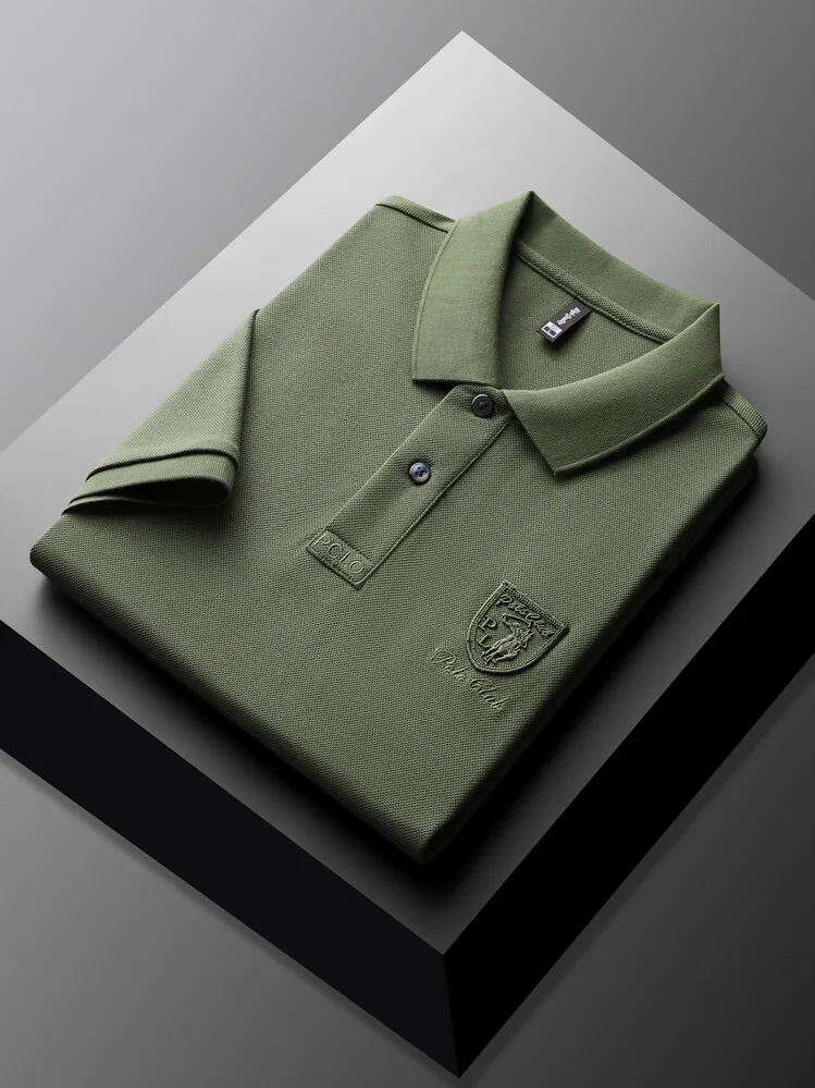 Designer's new fashionable short sleeve polo shirt men high-end brand embroidered T-shirt summer ice silk breathable casual top