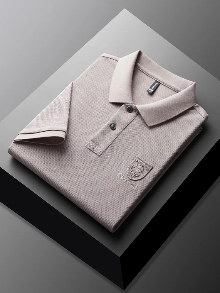 Designer's new fashionable short sleeve polo shirt men high-end brand embroidered T-shirt summer ice silk breathable casual top